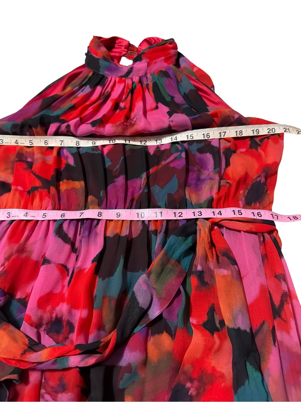 NWTAlex Marie Sz 16P Plus Nina Halter Maxi Dress Floral Tiered Ruffle Sleeveless - Picture 10 of 13